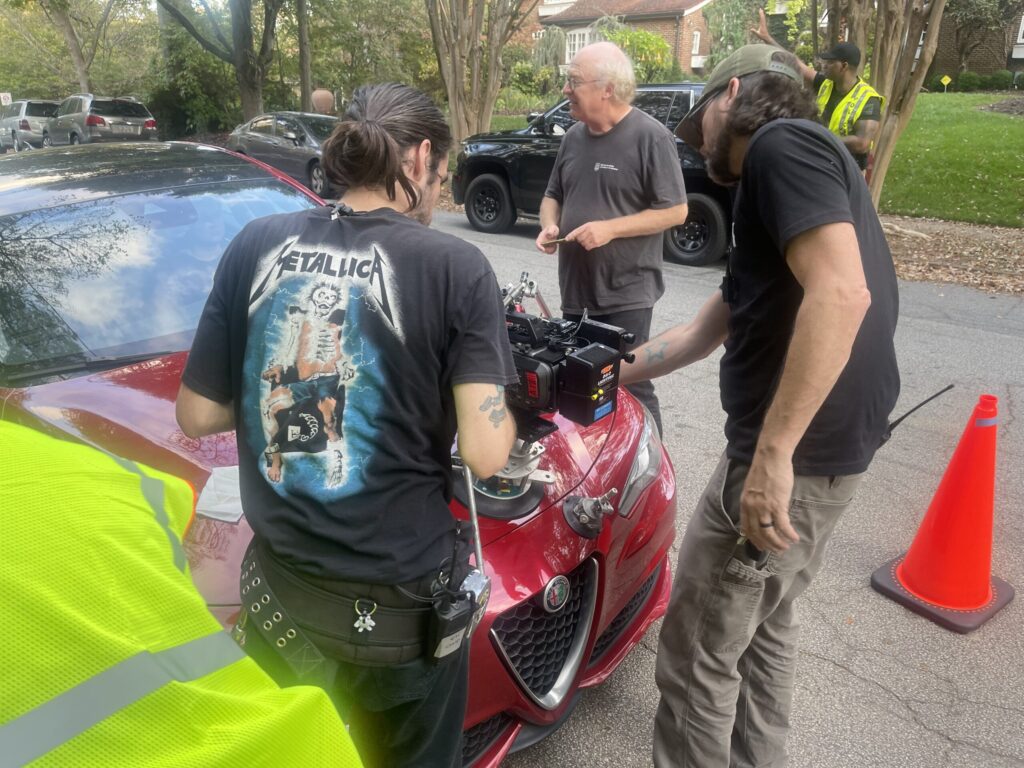 Jim McKinney with Chris Birdson and Levi Mlinar on set.